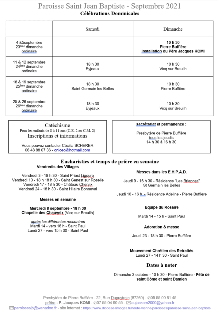 Horaire Messe Saint Jean Baptiste De Grenelle